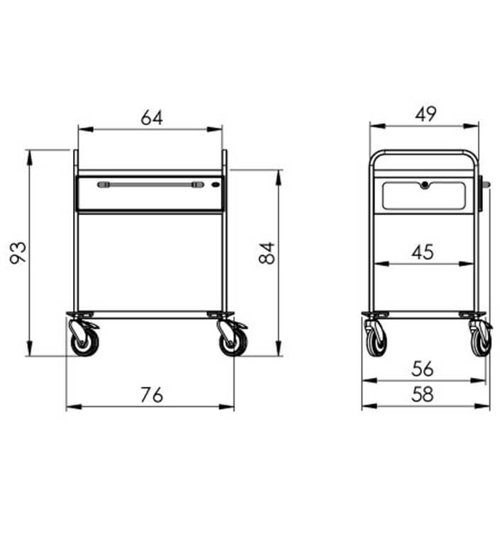 PRedná strana: Viacúčelový vozík NEREZ2722