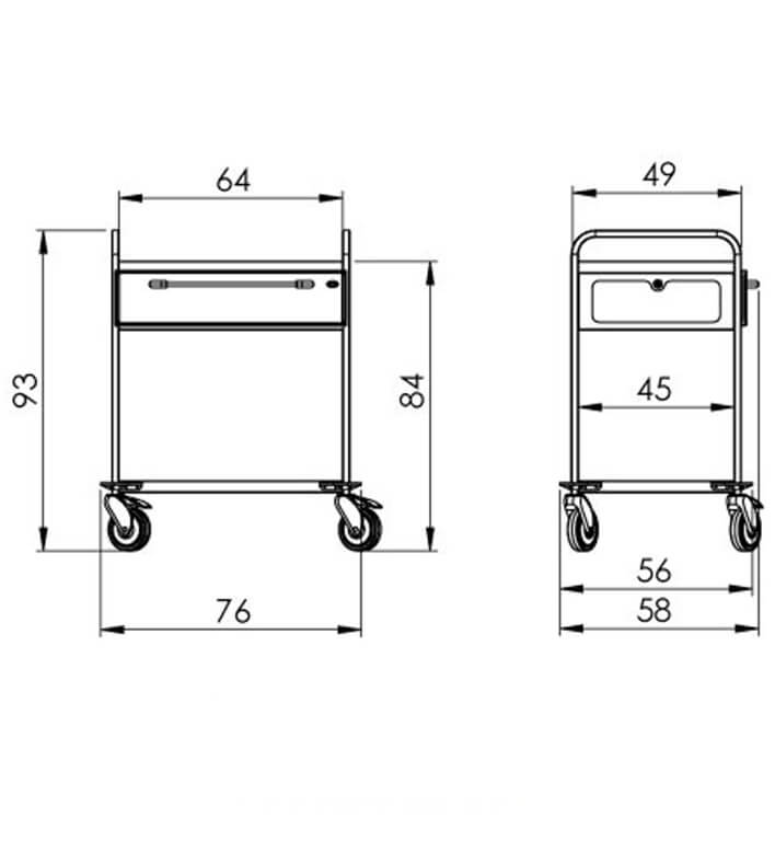 PRedná strana: Viacúčelový vozík NEREZ2725