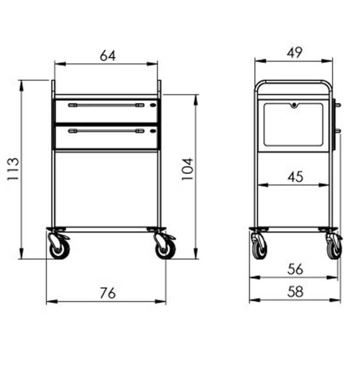 PRedná strana: Viacúčelový vozík NEREZ2733