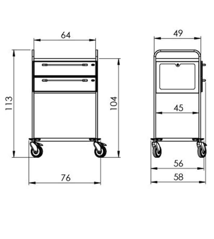 PRedná strana: Viacúčelový vozík NEREZ2738