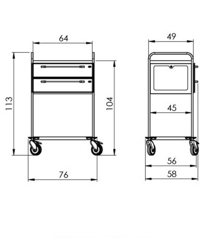 PRedná strana: Viacúčelový vozík NEREZ2744