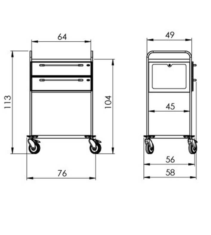 PRedná strana: Viacúčelový vozík NEREZ2745