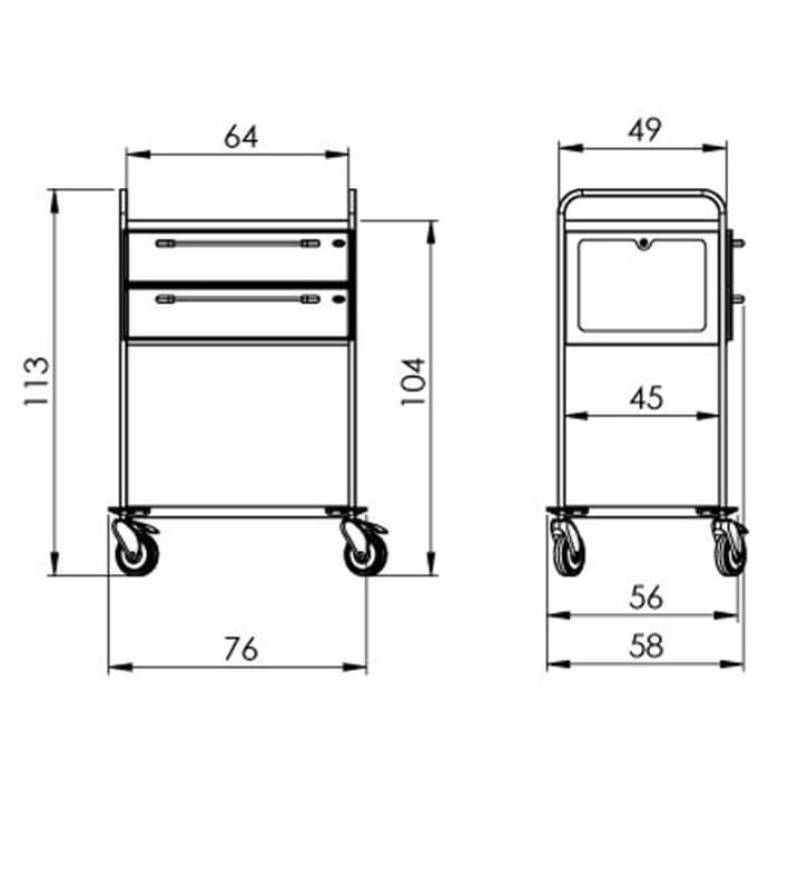PRedná strana: Viacúčelový vozík NEREZ2770